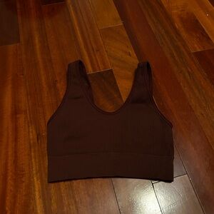 Aerie Dark Brown Ribbed Sports Bra